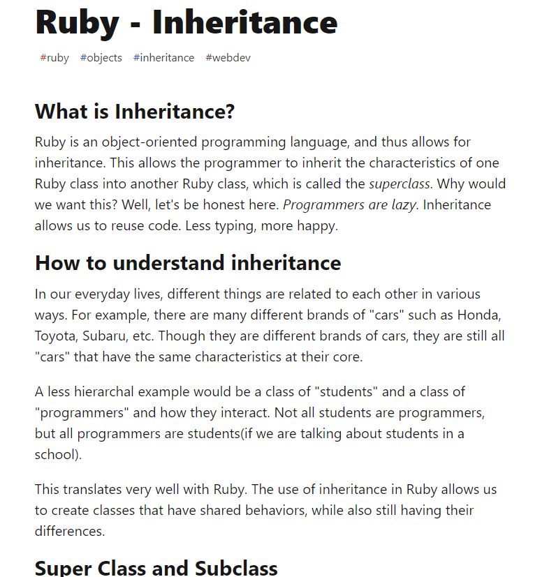 Ruby - Inheritance